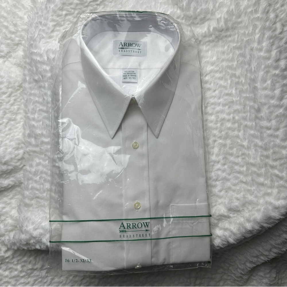 Arrow Bradstreet Classic White Dress Shirt Size 16 1/2 - 32/33